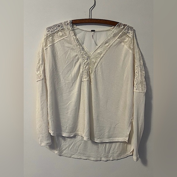 Free People Lola Lace Long Sleeve Top - Picture 4 of 7